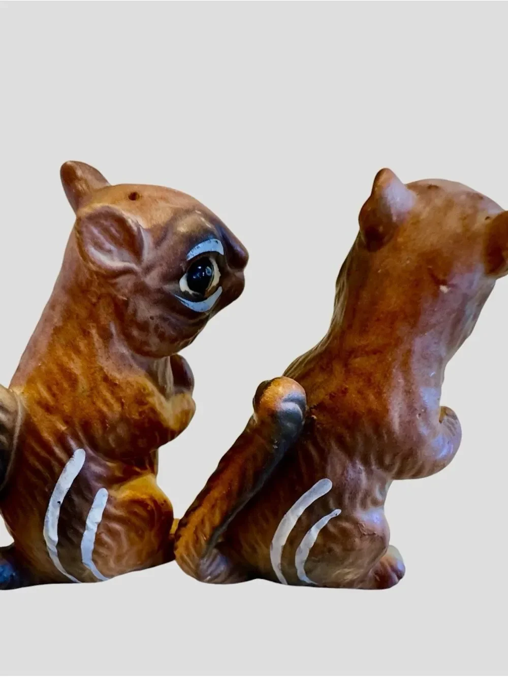 Set of Vintage Ceramic Chipmunk Salt and Pepper Shakers Japan